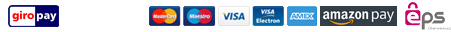 Credit cards/Paypal/Bank transfer/GiroPay/iDEAL/Amazon Pay